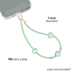 Green Heart Phone Charm