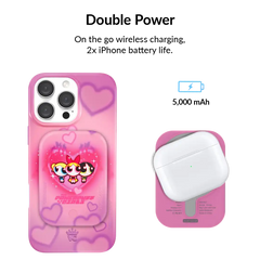 The Powerpuff Girls Airbrush Hearts Portable MagSafe Charger Power Pack
