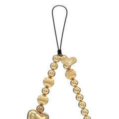 Gold Metallic Heart Phone Charm