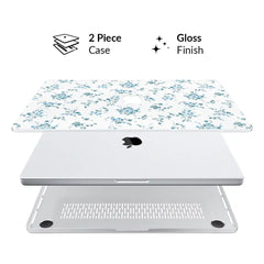 French Blue Floral MacBook Case