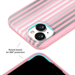 Pink Chrome Stripes iPhone Case