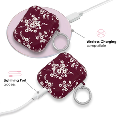 French Burgundy Floral AirPod Case