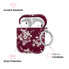 French Burgundy Floral AirPod Case