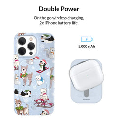 Winter Wonderland Baby Animals Portable MagSafe Charger Power Pack